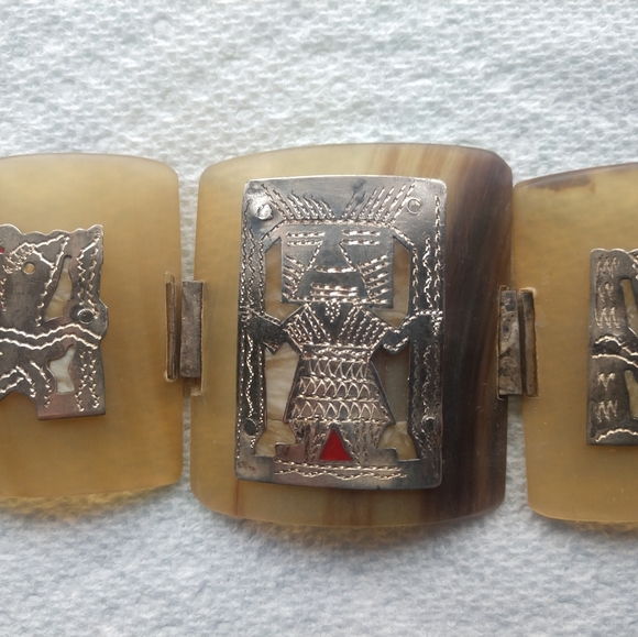 Vintage Industria Peruana silver link Bracelet - Picture 5 of 9